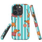 For iPhone 15 Pro Max Case Tough Protective Cover, Dachshund Dogs Cute | Protective Covers | iCoverLover Australia