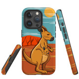 For iPhone 15 Pro Case Tough Protective Cover, Kangaroo Illustration | Protective Covers | iCoverLover Australia