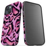 For iPhone 15 Case Tough Protective Cover, Magenta Leopard Pattern | Protective Covers | iCoverLover Australia