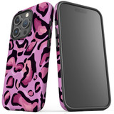 For iPhone 15 Pro Case Tough Protective Cover, Magenta Leopard Pattern | Protective Covers | iCoverLover Australia