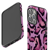 For iPhone 15 Pro Max Case Tough Protective Cover, Magenta Leopard Pattern | Protective Covers | iCoverLover Australia