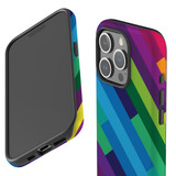 For iPhone 15 Pro Case Tough Protective Cover, Lined Rainbow | Protective Covers | iCoverLover Australia