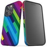 For iPhone 15 Pro Case Tough Protective Cover, Lined Rainbow | Protective Covers | iCoverLover Australia