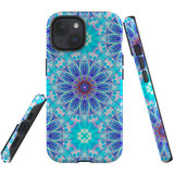 For iPhone 15 Case Tough Protective Cover, Psychedelic Blues | Protective Covers | iCoverLover Australia
