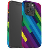 For iPhone 15 Pro Max Case Tough Protective Cover, Lined Rainbow | Protective Covers | iCoverLover Australia