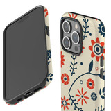 For iPhone 15 Pro Case Tough Protective Cover, Orange And Blue Flowers | Protective Covers | iCoverLover Australia