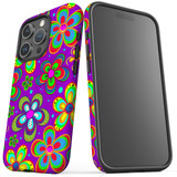 For iPhone 15 Pro Case Tough Protective Cover, Purple Floral Design | Protective Covers | iCoverLover Australia