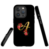 For iPhone 15 Pro Case Tough Protective Cover, Embellished Letter A | Protective Covers | iCoverLover Australia