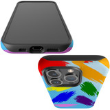 For iPhone 15 Pro Case Tough Protective Cover, Rainbow Brushes | Protective Covers | iCoverLover Australia
