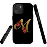 For iPhone 15 Case Tough Protective Cover, Embellished Letter M | Protective Covers | iCoverLover Australia