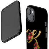 For iPhone 15 Case Tough Protective Cover, Embellished Letter K | Protective Covers | iCoverLover Australia