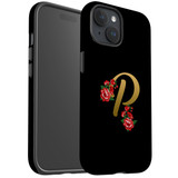 For iPhone 15 Case Tough Protective Cover, Embellished Letter P | Protective Covers | iCoverLover Australia