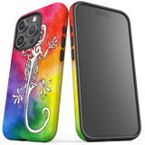 For iPhone 15 Pro Case Tough Protective Cover, Rainbow Lizard | Protective Covers | iCoverLover Australia