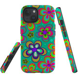 For iPhone 15 Plus Case Tough Protective Cover, Retro Floral Design | Protective Covers | iCoverLover Australia