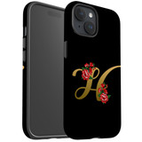 For iPhone 15 Plus Case Tough Protective Cover, Embellished Letter H | Protective Covers | iCoverLover Australia