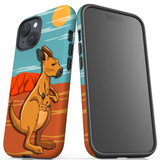For iPhone 15 Plus Case Tough Protective Cover, Kangaroo Illustration | Protective Covers | iCoverLover Australia