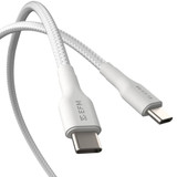 EFM Braided USB-C to USB-C Cable, Power and Data, 2M, White | iCoverLover