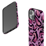 Magenta Leopard Pattern Case - iPhone 15 Pro Max, 15 Plus, 15 Pro, 15 Compatible with MagSafe