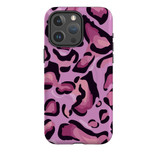 Magenta Leopard Pat Case - iPhone 15 Pro Max Compatible with MagSafe