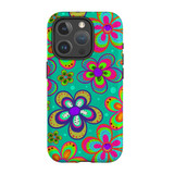 Retro Floral Design Case - iPhone 15 Pro Compatible with MagSafe