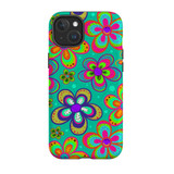 Retro Floral Design Case - iPhone 15 Plus Compatible with MagSafe