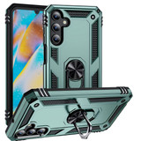 For Samsung Galaxy A15 Case - Shockproof, Durable TPU + PC Protective Cover, Metal Ring, Dark Green | iCoverLover.com.au