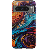 For Google Pixel 8 Pro Tough Protective Cover, Swirling Paint | iCoverLover Australia