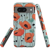 For Google Pixel 8, 8 Pro Tough Protective Cover, Poppy Field | iCoverLover Australia