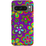 For Google Pixel 8 Pro Tough Protective Cover, Purple Floral Design | iCoverLover Australia