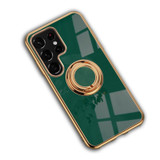 Electroplating Ring Holder Cover for Galaxy S24 Ultra, S24+ Plus, S24 | Dark Green Case