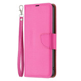 For Samsung Galaxy S24 Ultra, S24+ Plus or S24 Case - Lychee Folio Wallet PU Leather Cover, Kickstand, Rose Red | iCoverLover.com.au