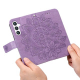 For Samsung Galaxy S24 Ultra, S24+ Plus or S24 Case - Embossed Mandala, Folio Wallet PU Leather Cover, Stand, Light Purple | iCoverLover.com.au