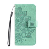 For Samsung Galaxy S24 Ultra, S24+ Plus or S24 Case - Embossed Mandala, Folio Wallet PU Leather Cover, Stand, Green | iCoverLover.com.au