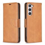 For Samsung Galaxy S24 Case - Lambskin Texture, Folio PU Leather Wallet Cover with Card Slots, Lanyard, Yellow | iCoverLover.com.au