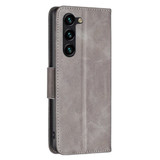 For Samsung Galaxy S24 Ultra, S24+ Plus or S24 Case - Lambskin Texture, Folio PU Leather Wallet Cover with Card Slots, Lanyard, Grey | iCoverLover.com.au