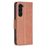 For Samsung Galaxy S24 Ultra, S24+ Plus or S24 Case - Lambskin Texture, Folio PU Leather Wallet Cover with Card Slots, Lanyard, Brown | iCoverLover.com.au