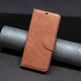 For Samsung Galaxy S24 Ultra, S24+ Plus or S24 Case - Lambskin Texture, Folio PU Leather Wallet Cover with Card Slots, Lanyard, Brown | iCoverLover.com.au