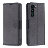 For Samsung Galaxy S24 Ultra, S24+ Plus or S24 Case - Lychee Folio Wallet PU Leather Cover, Kickstand, Black | iCoverLover.com.au