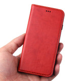 Leather Flip Wallet Folio Cover, Stand, Red for iPhone SE 5G (2022) | Red Leather Wallet Folio Stand Cover for iPhone SE 5G/SE/8/7/6s/6