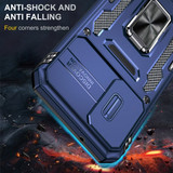 For Samsung Galaxy A15 5G & A15 4G Case - Camera Shield, Shock-Resistant PC + TPU Armor Cover with Rotating Ring Bracket, Navy Blue | iCoverLover.com.au