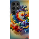Wavy Rainbow Clouds Tough Cover for Galaxy S24 Ultra, S24+ Plus, S24 | Colorful Protection