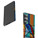 Dolphin On Stained Glass Protective Cover for Galaxy S24 Ultra, S24+ Plus, S24 | Aquatic Toughness