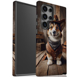 Cowboy Corgi Tough Protective Cover for Galaxy S24 Ultra, S24+ Plus, S24 | Quirky & Tough