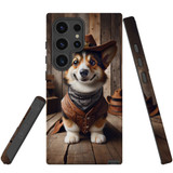 Cowboy Corgi Tough Protective Cover for Galaxy S24 Ultra, S24+ Plus, S24 | Quirky & Tough