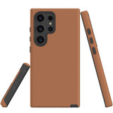 Brown Tough Protective Cover for Galaxy S24 Ultra, S24+ Plus, S24 | Earth-Toned Durability