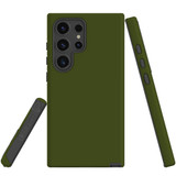 Army Green Tough Protective Cover for Galaxy S24 Ultra, S24+ Plus, S24 | Rugged & Ready