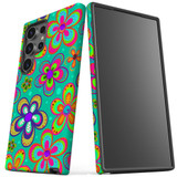 Retro Floral Design Tough Protective Cover for Galaxy S24 Ultra, S24+ Plus, S24 | Vintage Charm