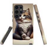 Playful Cat Protective Case for Galaxy S24 Ultra, S24+ Plus, S24 | Purr-fect Armor