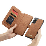 For Samsung Galaxy S22 Case Wild Horse Texture PU Leather Folio Case, Brown | iCoverLover Australia
