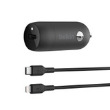 Belkin BoostCharge 30W USB-C Car Charger, With USB-C to Lightning Cable, Black - iCoverLover Australia